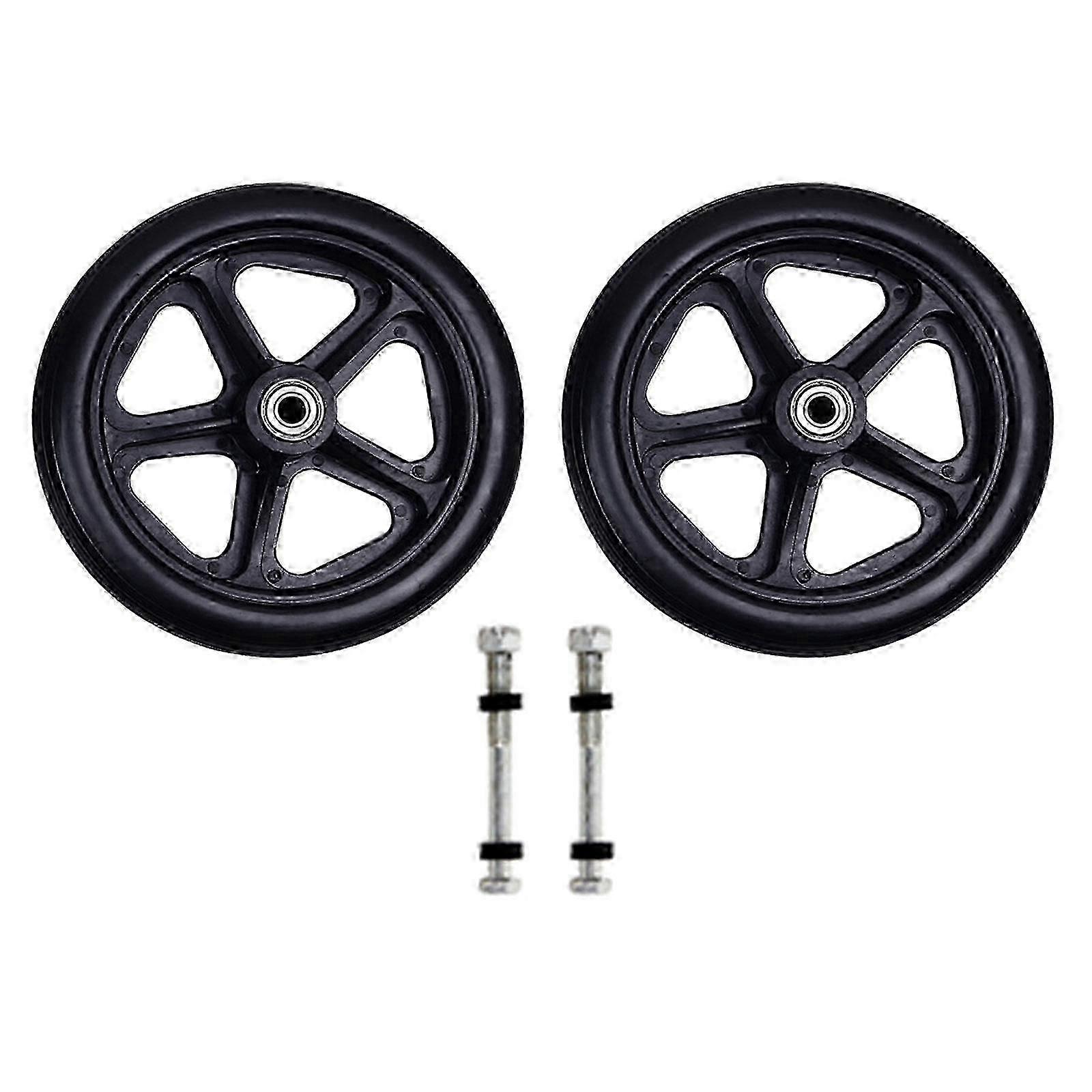 Universal Wheelchair Front Caster - 2-Piece Set with 6, 7, 8 Inch Solid Tire