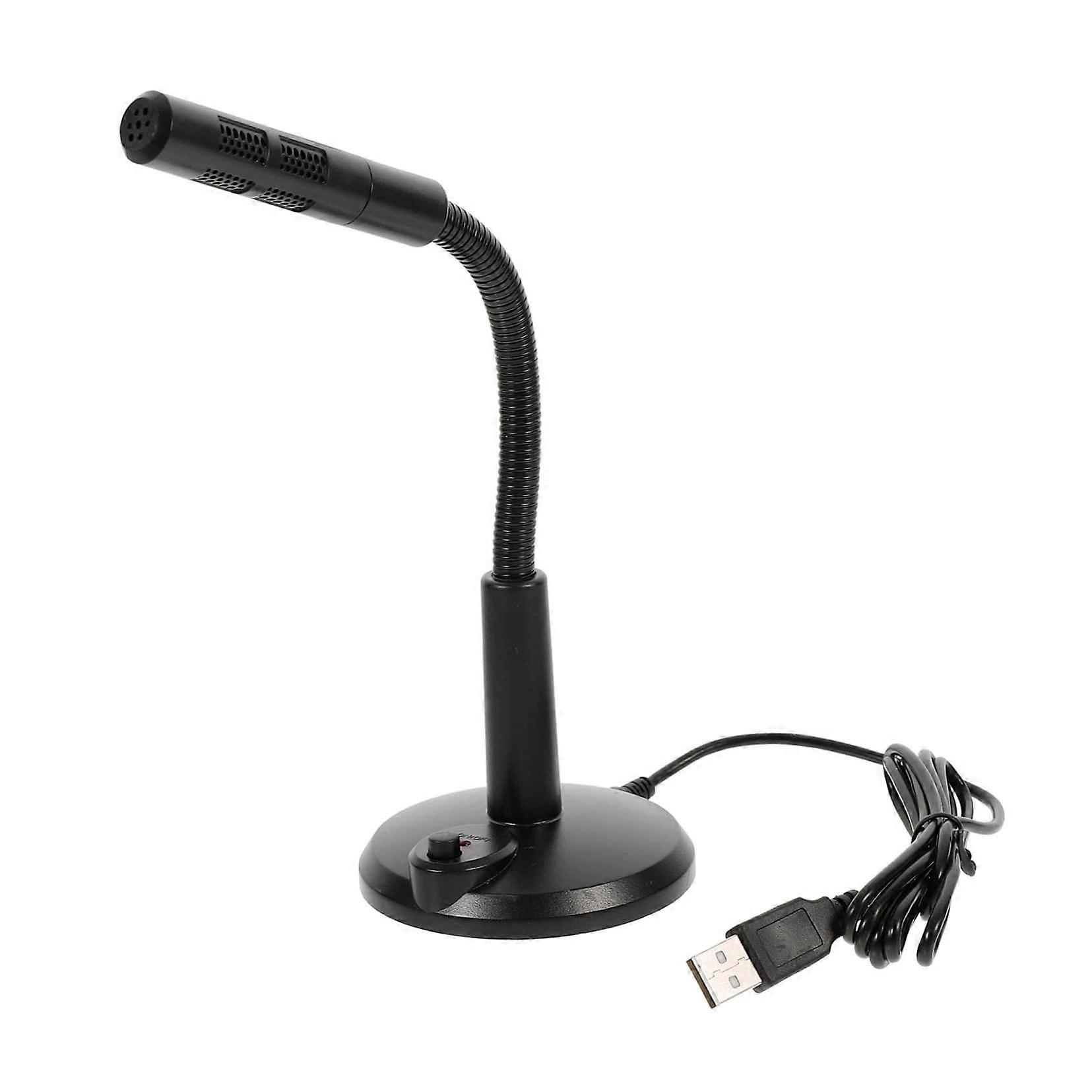 360 Degree Sound Adjustable USB Microphone Mini Condenser Mic with Base for Computer Independent Power Indicator Light