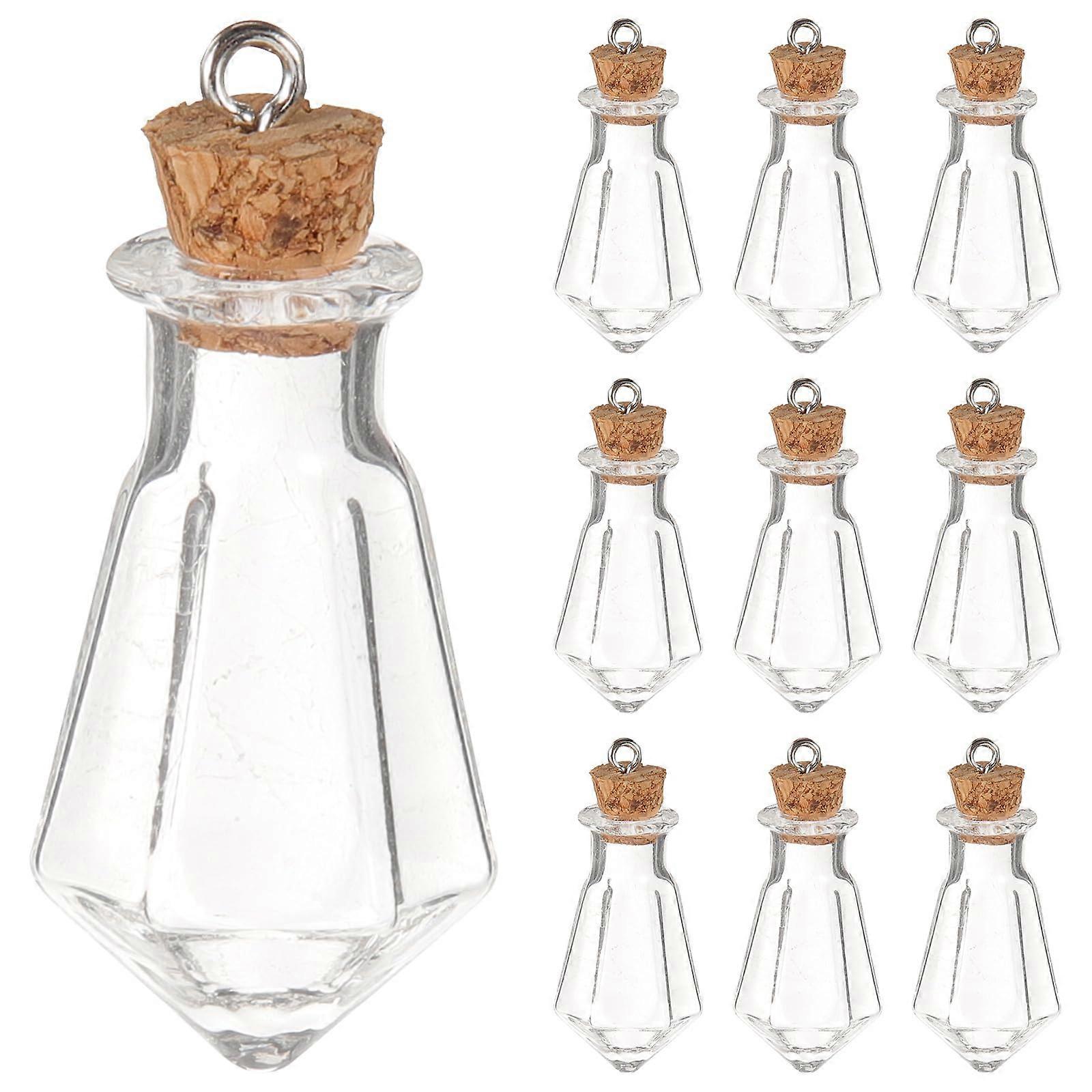 Glass Vials with Corks, 10pcs Mini Bottles for Crafts and DIY, Transparent Durable Finish