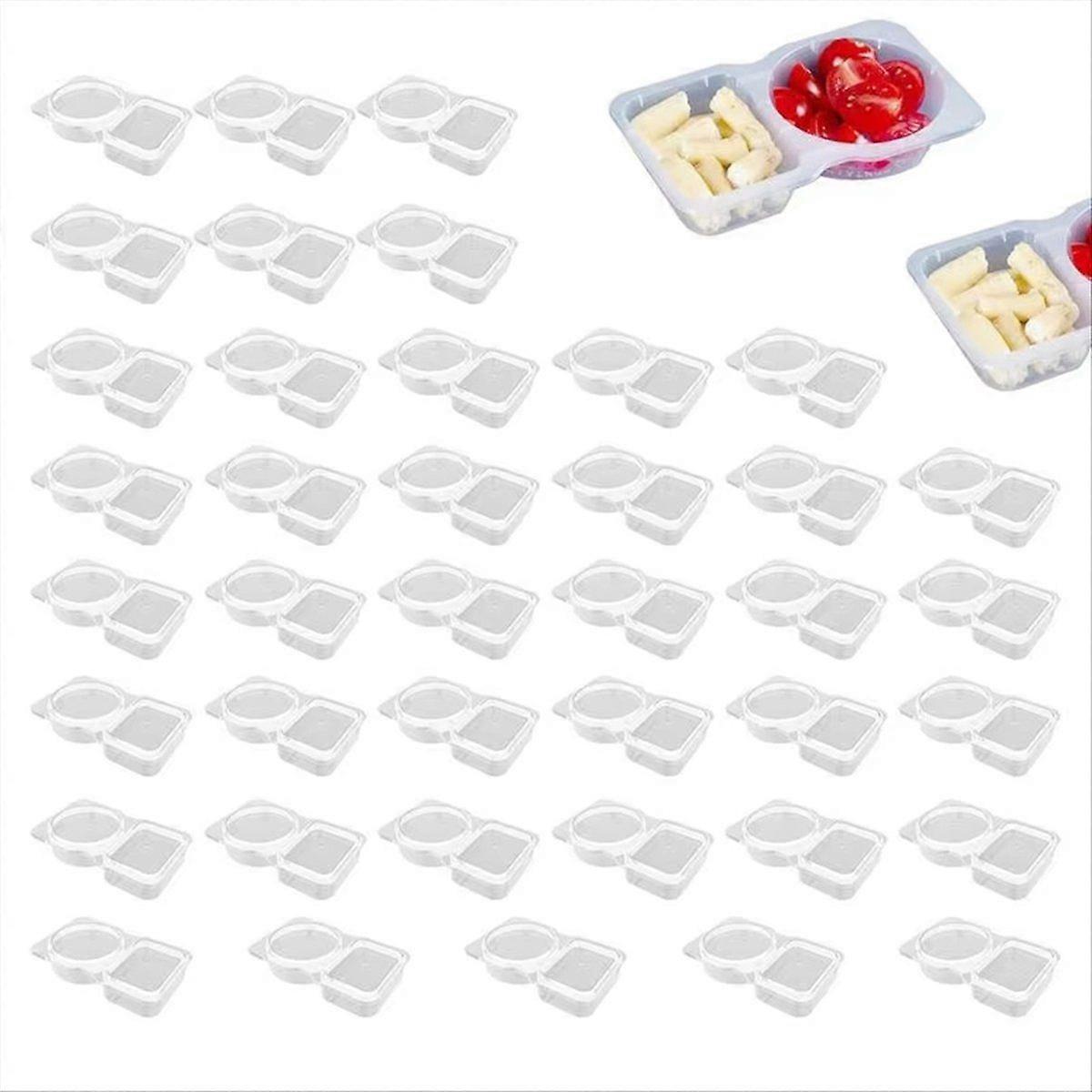 Double Compartment Condiment Container Reusable Sauce Containers Double Compartment Organized Snack