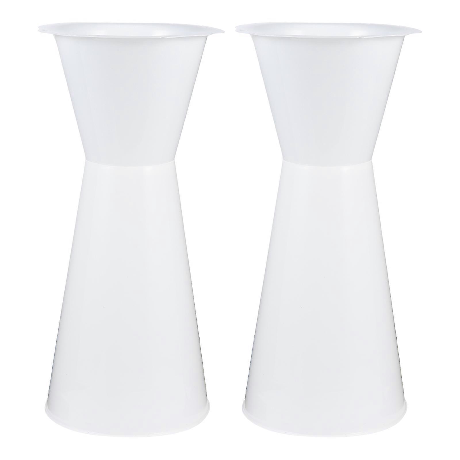 Plastic Arrow Holder Flower Container for Decoration 2Pcs White