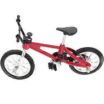 Miniature kunstig cykelmodel i legering til dekoration i rød farve