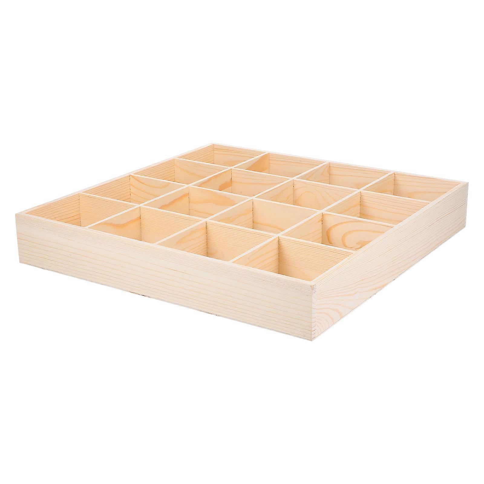 Beige Wood Tabletop Storage Case for Storage Efficient Organizer