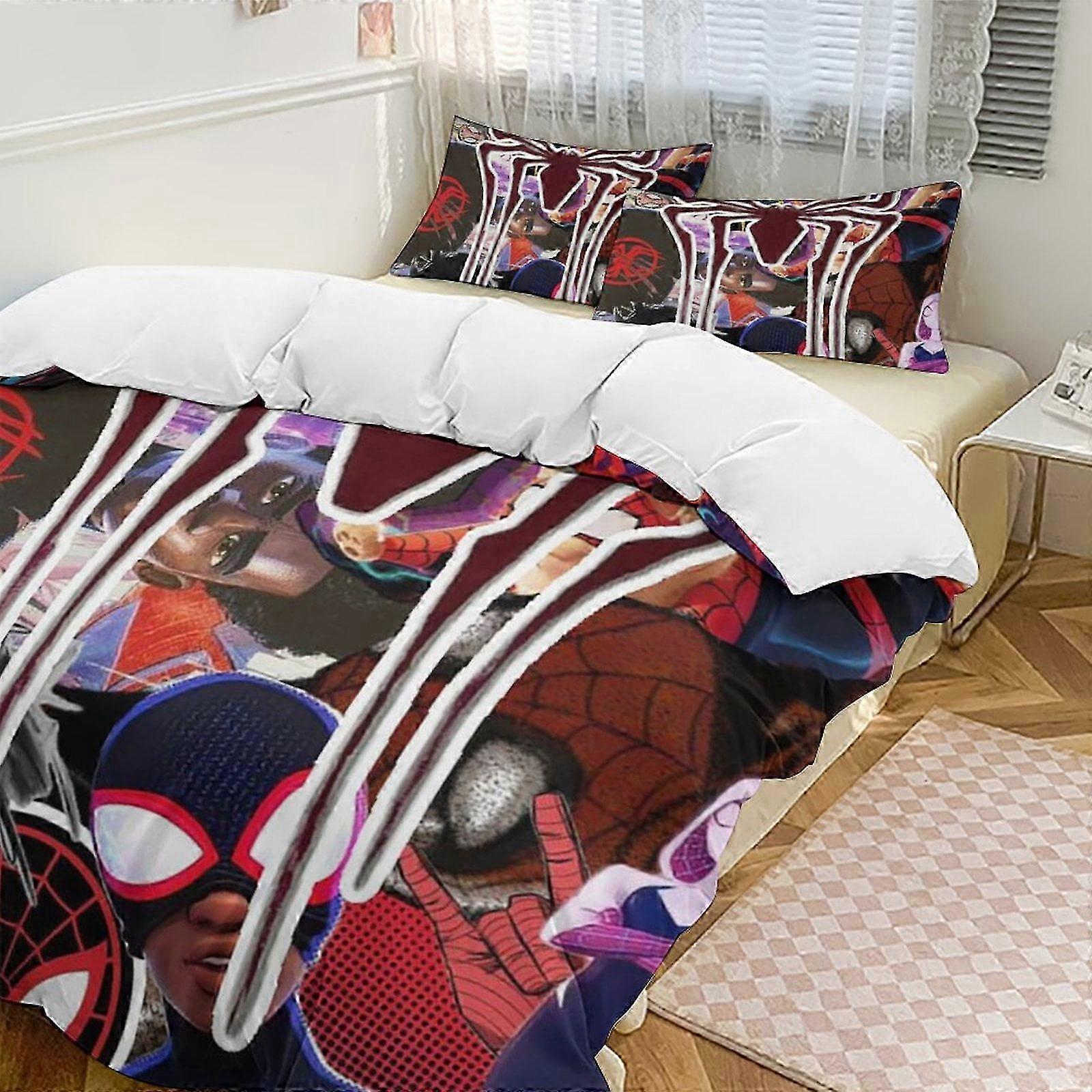 Zm252 Spider-Man 3-Piece Twin Bed Set - Includes 1 Single Quilt And 2 Pillow Cases Bedding - Fade Resistant Microfiber - Spider Lc252 26-27s