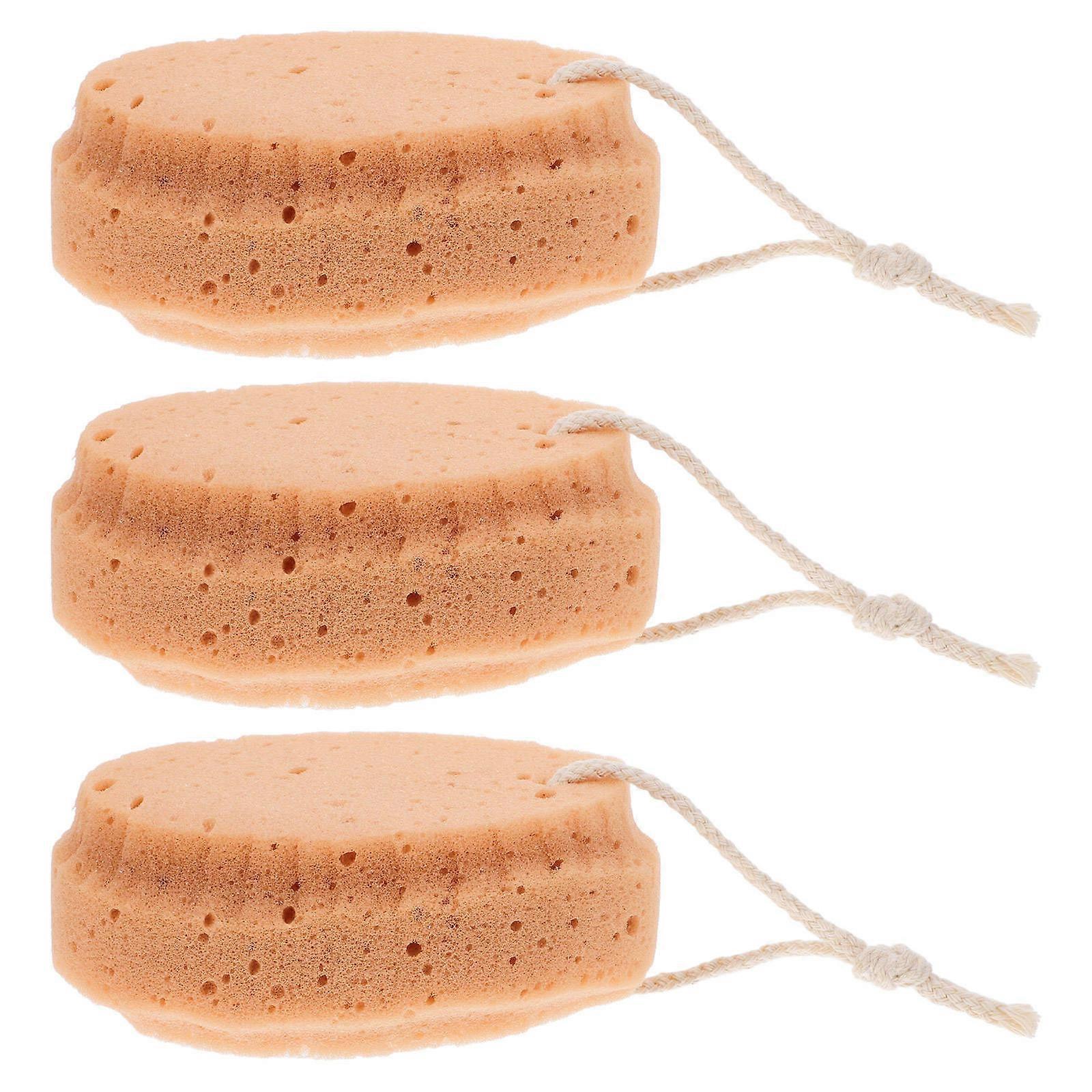 Light Brown Bath Shower Sponge for Shower 3Pcs Soft Bath Sponges