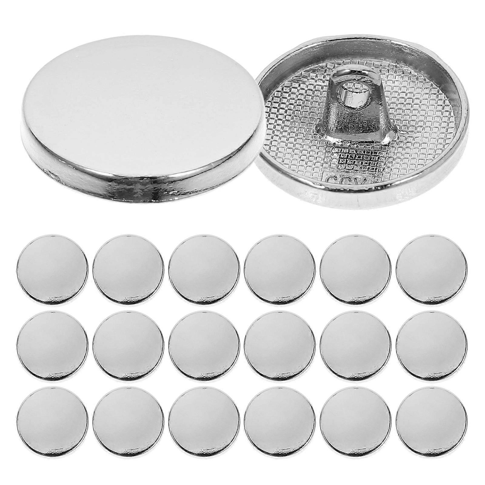 Flat Metal Tunic Button Silver 18mm Sewing Knitting Crafters 30Pcs