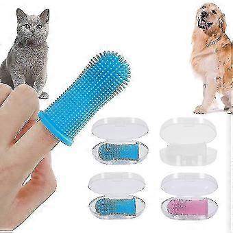 2025 Nieuw product, 4 stuks Hond Vinger Tandenborstel Kat Tandenborstel met Full Surround Borstelharen Vingerborstel Tandenborstel