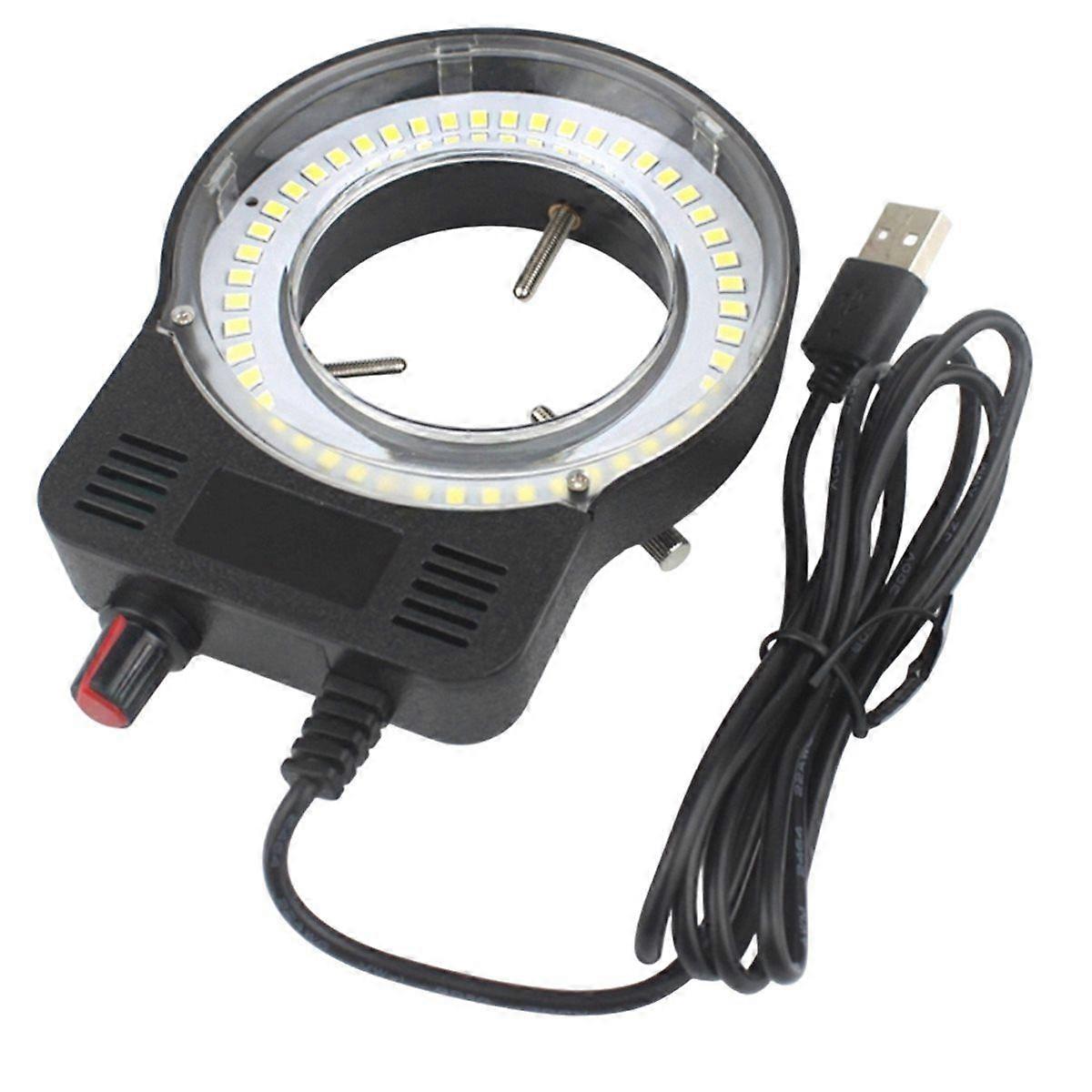 Adjustable 48pcs LED Ring Light Illuminator for Microscopes and Cameras, USB DC 5V