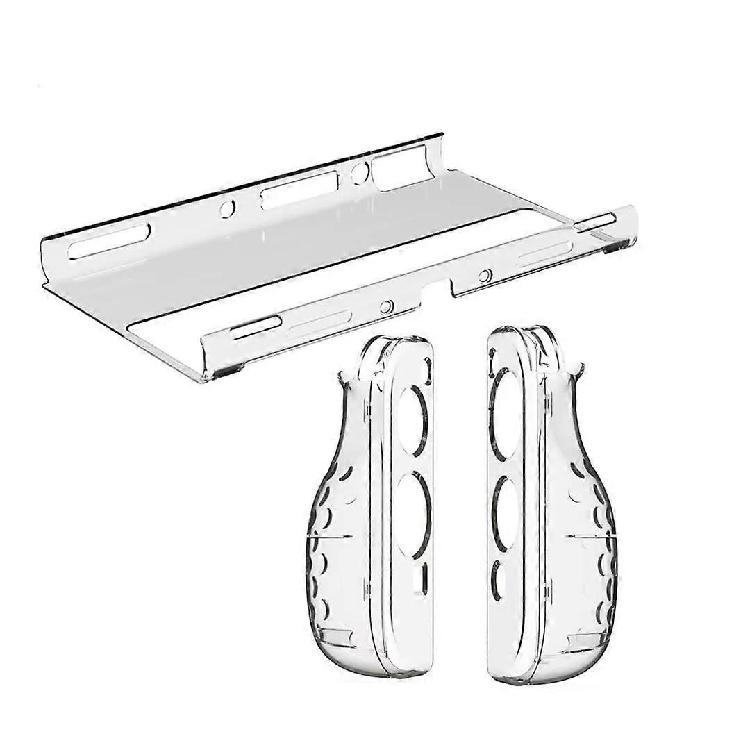 Case for Nintendo Switch OLED Clear TPU Shockproof AntiScratch Grip with 2 Tempered Glass Protectors