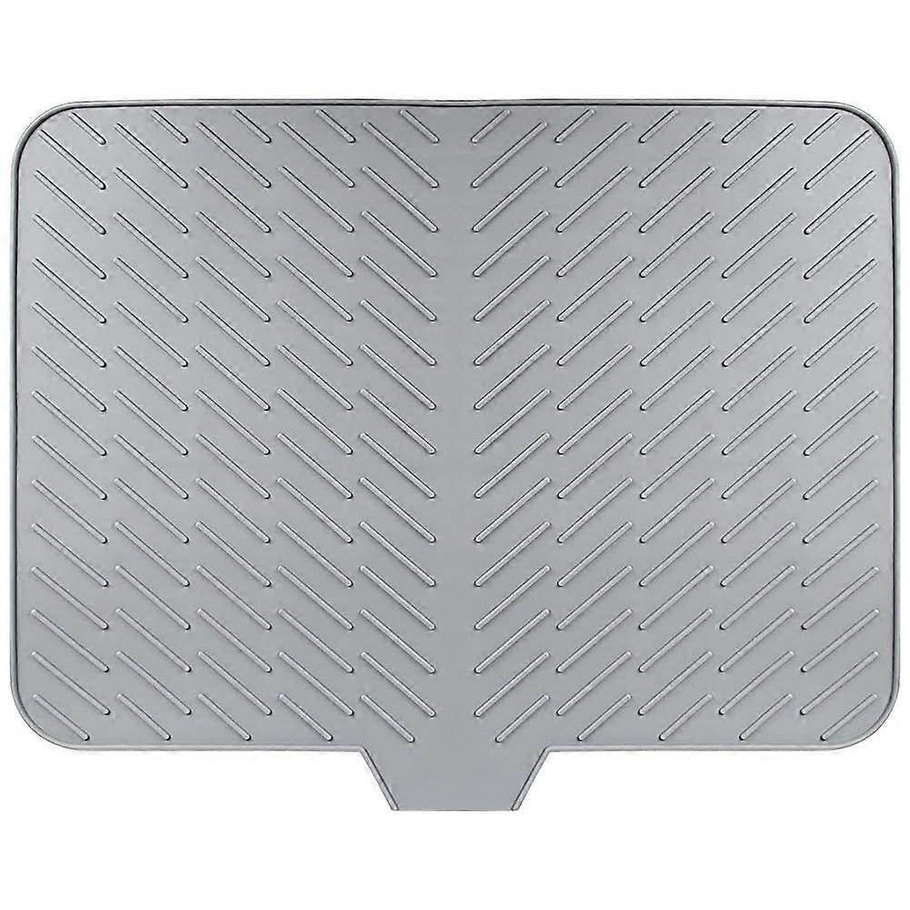 Silicone Dish Drying Mat with Efficient Water Drainage and HeatResistant Design Grey