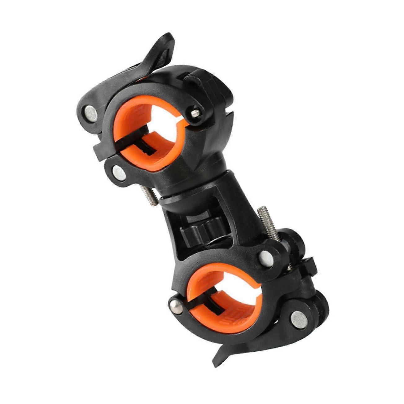 Adjustable Bike Flashlight Mount Non Slip Bicycle Handlebar Holder Durable Easy Install Orange