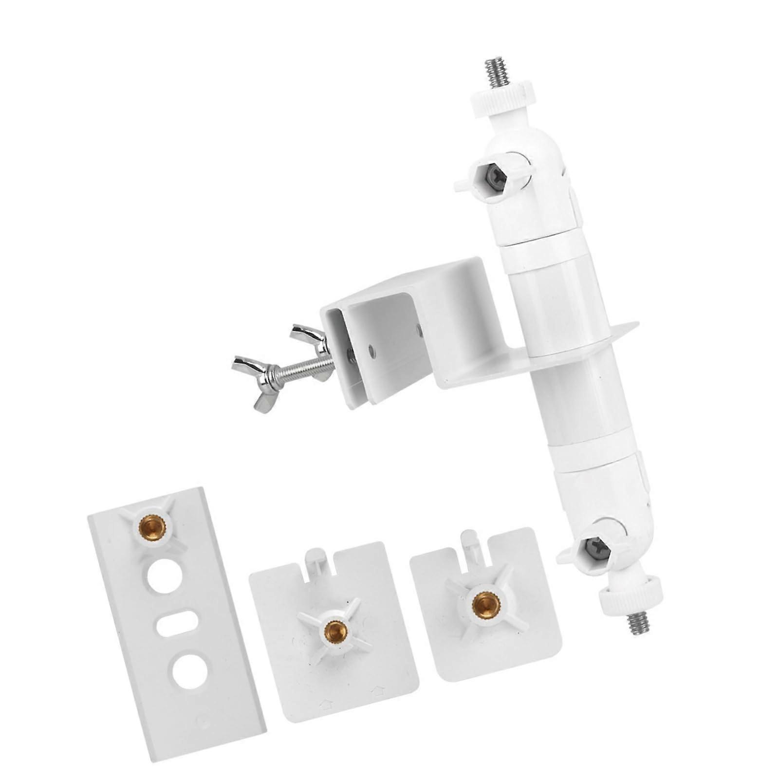 Weatherproof Security Camera Mount with 360° Adjustable Dual Arms for Outdoor Gutter Installation White