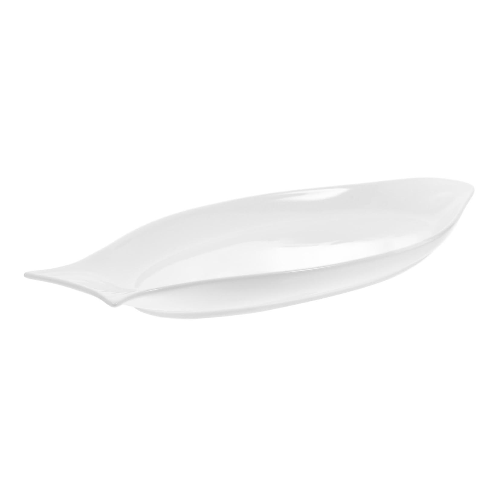 Ceramic Fish Serving Platter with Elegant Oval Design and Embossed Pattern for Seafood and Steamed Fish