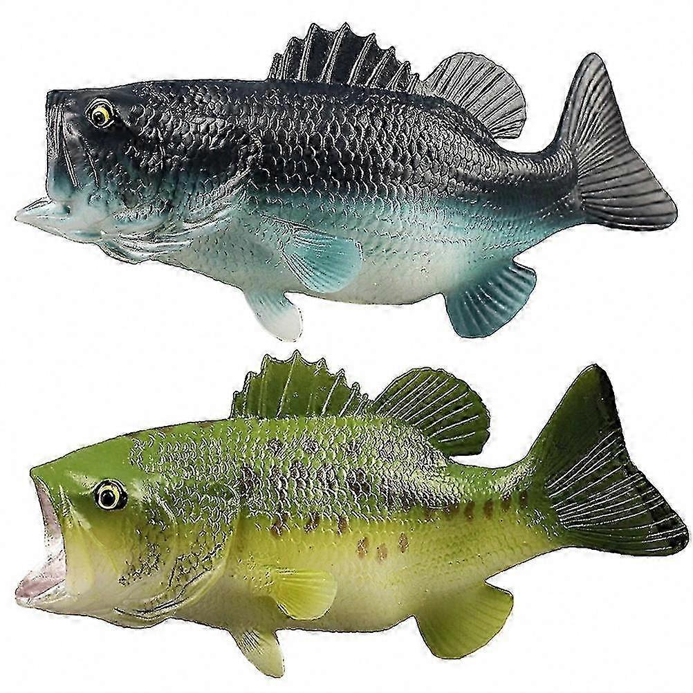 2-Pack Realistic Large Mouth Bass Fish Models for Simulation and Display