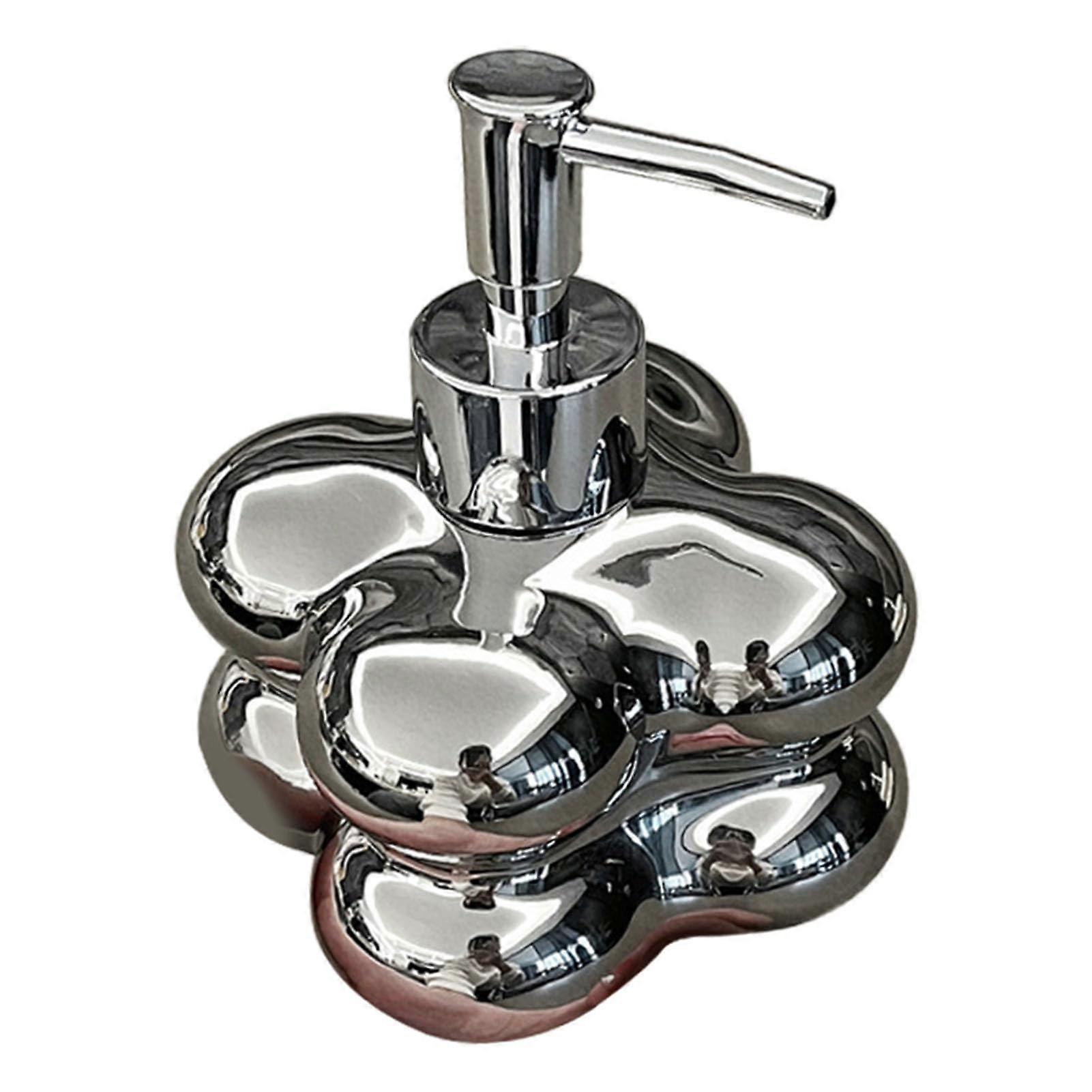 Cloud Shape Ceramic Soap Dispenser Refillable Bathroom Pump Bottle with Controlled Dispensing (3#)