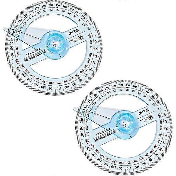 Protractor Angle Gauge 2pcs Protractor Circle Protractor 10cm Plastic Protractor 360 Ruler Measuring Tool for Students