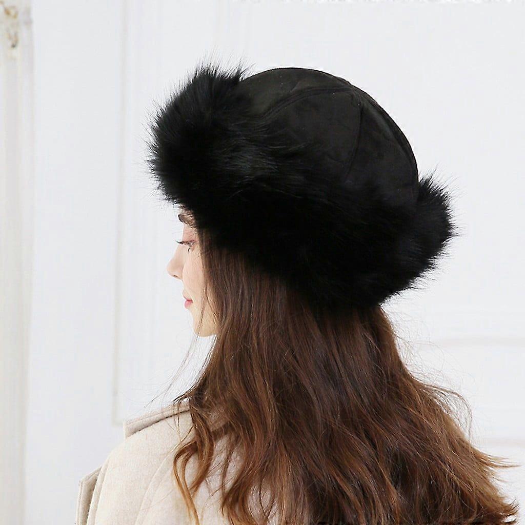 Baseball Cap Fashion Women Winter Mongolian Hat Solid Thick Warm Solid Earmuffs