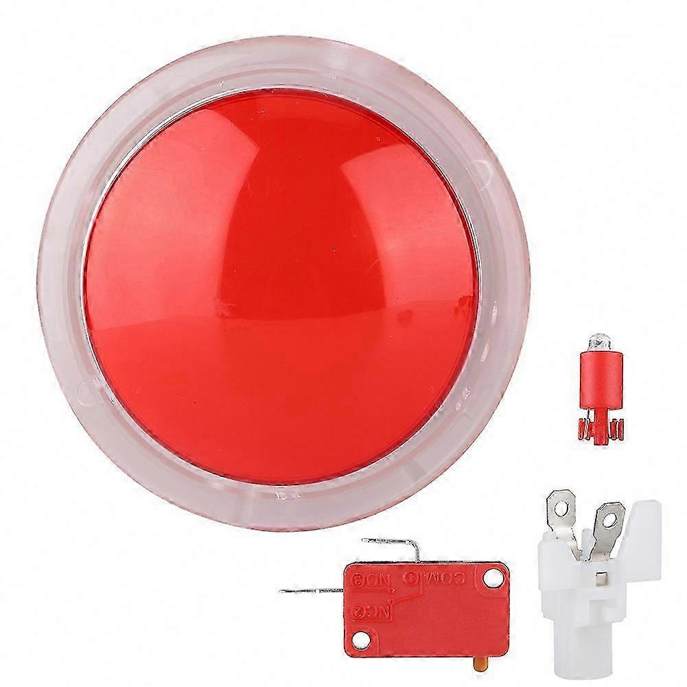 Big Round 100MM LED Arcade Game Button for Video Game Controllers (Red)