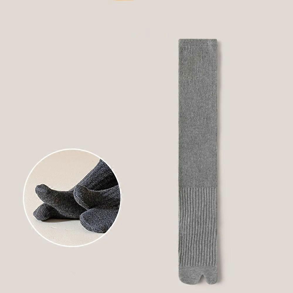 Comfortable Solid Color Women's Long Socks Japanese Style Soft Split Toe Socks High Elasticity Long Split Toe Socks Autumn