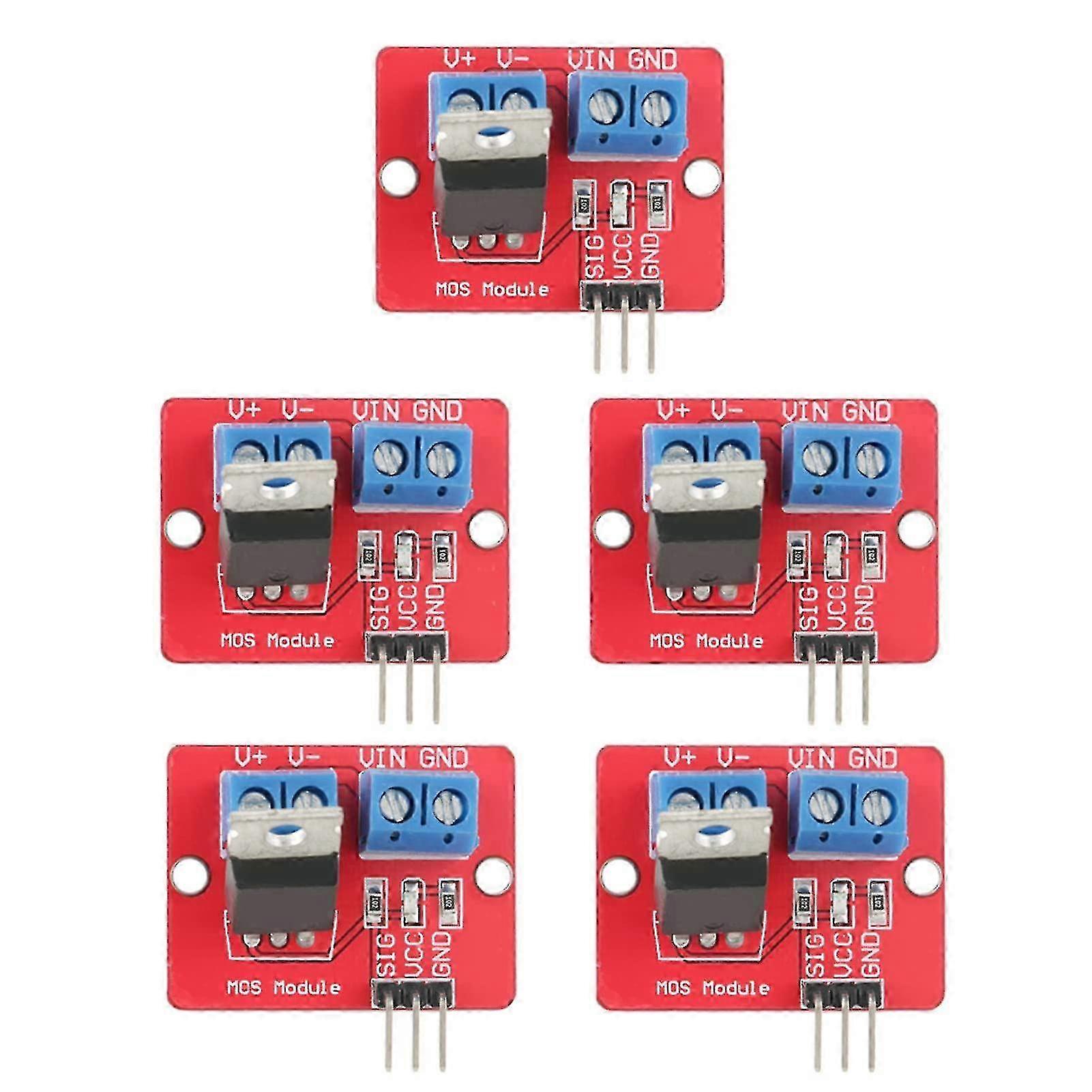 MOSFET Driver Module, 5Pcs IRF520 Boards for PWM Control 0-24V Output