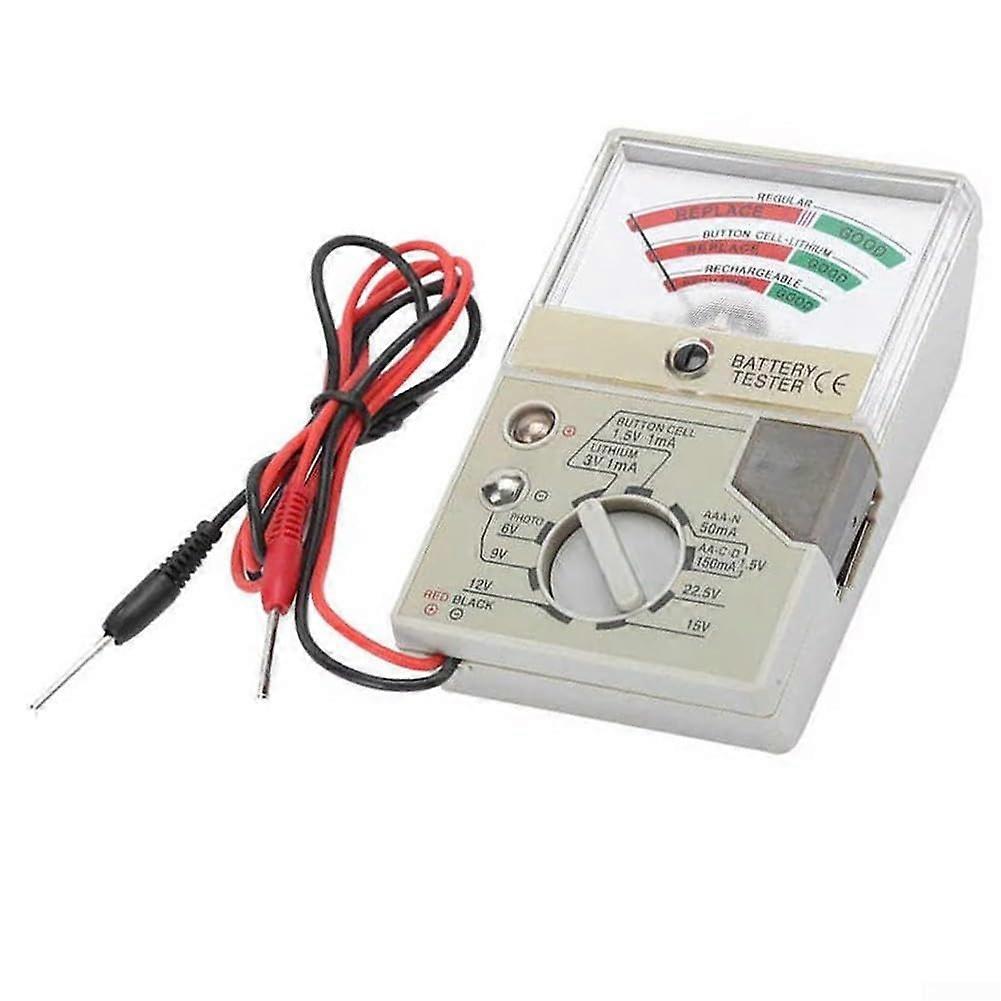 Battery Tester with Precise Voltage Detection for AA AAA C D Button Cell and Lithium Camera Batteries 1.5V22.5V