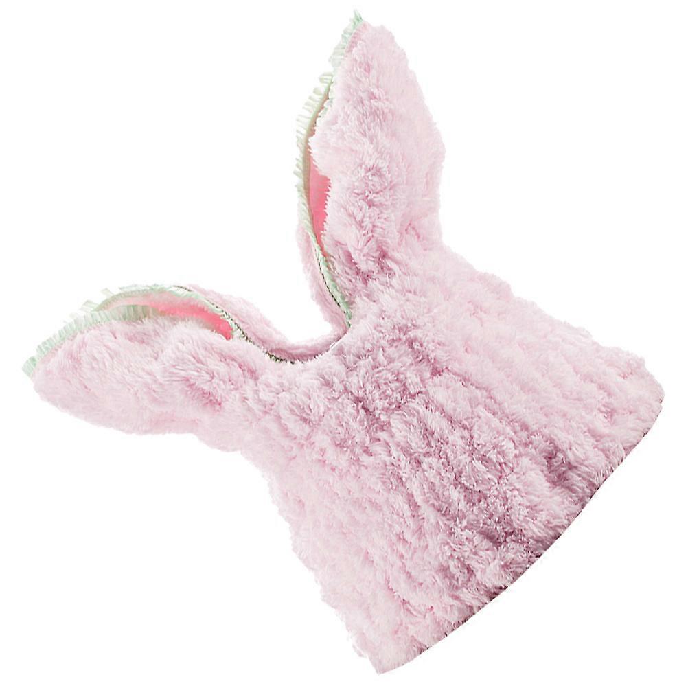 Rabbit Ear Shaped Shower Cap Quick-Dry for Bathing 1 Piece Pink