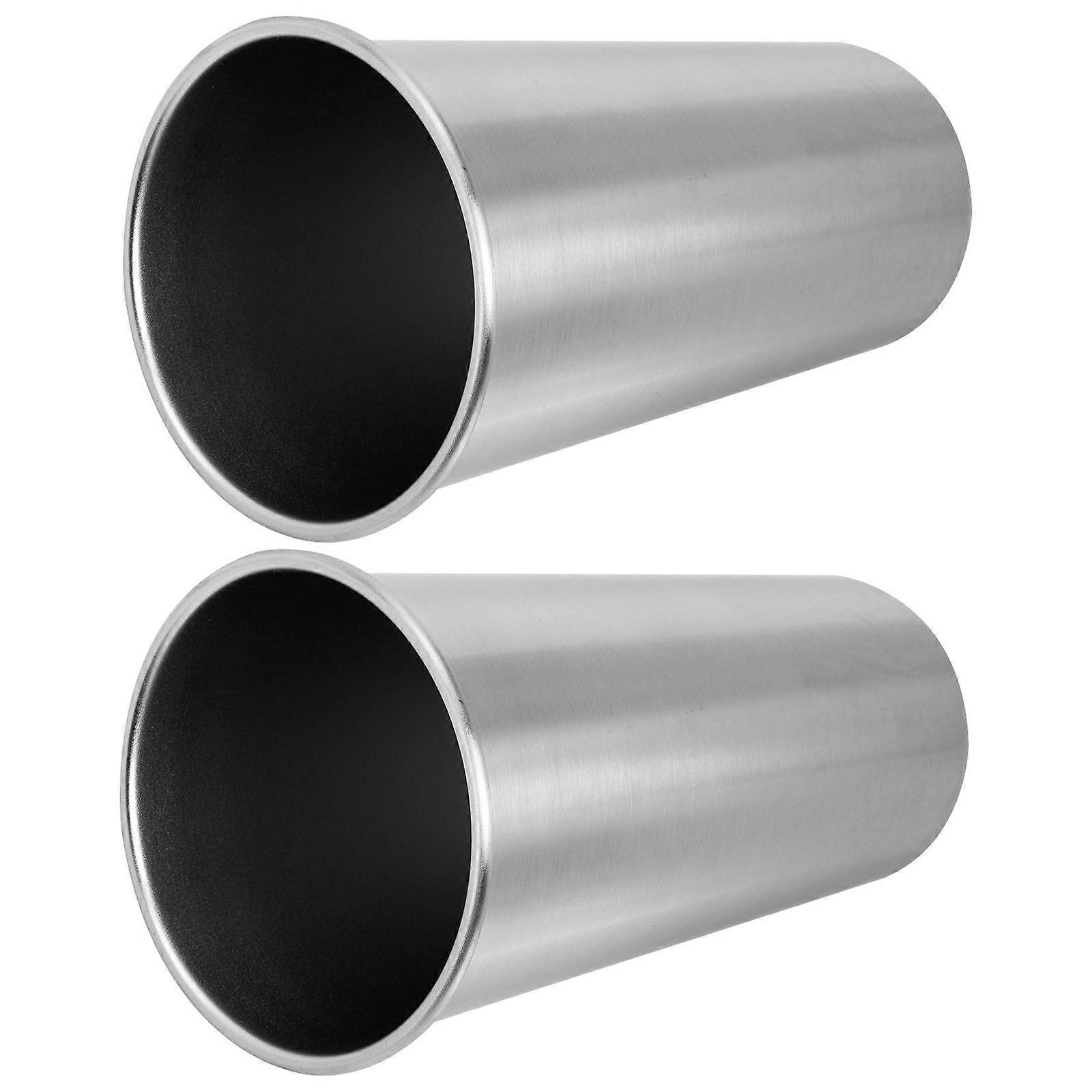 Silver Stainless Steel Cup Coffee Cup for Home 2Pcs Drinkware