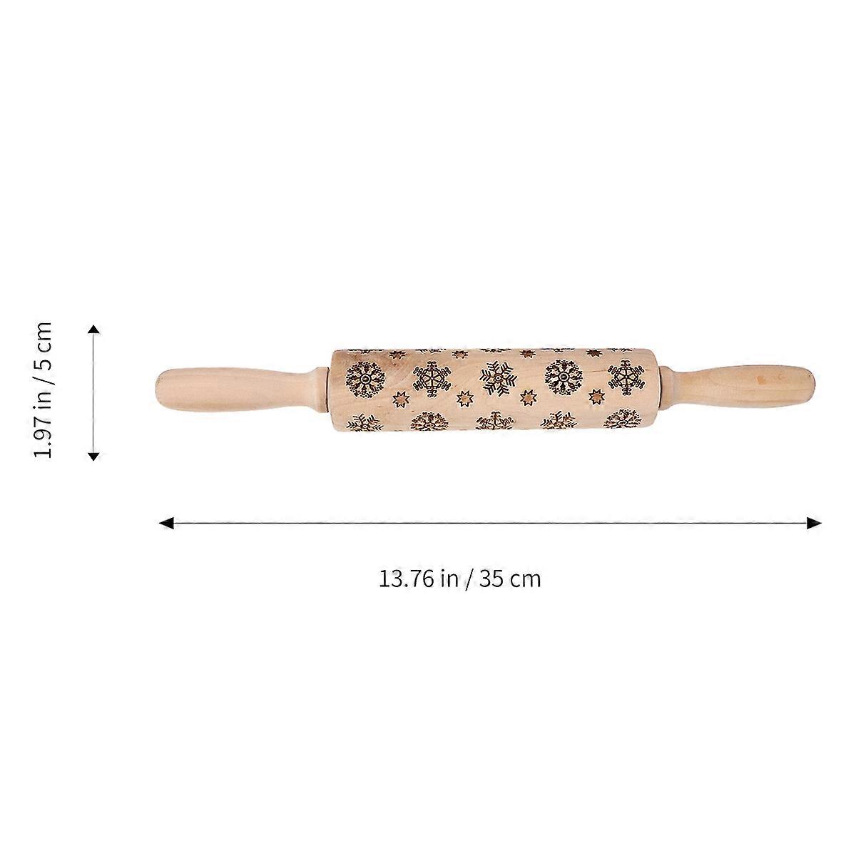 Snowflake Pattern Embossed Rolling Pin for Baking 1Pcs Christmas Design