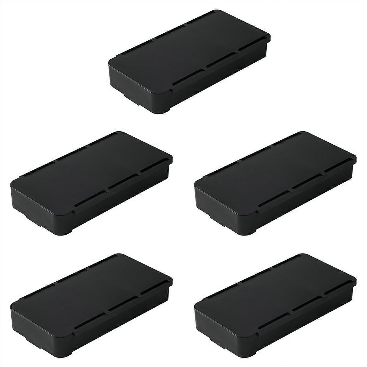 Under Desk Drawer Organizer Box Self-Adhesive Holder Black