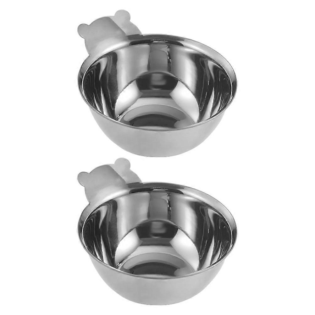 Multi-Function Stainless Seasoning Dish for Household Use 2Pcs Silver Plate