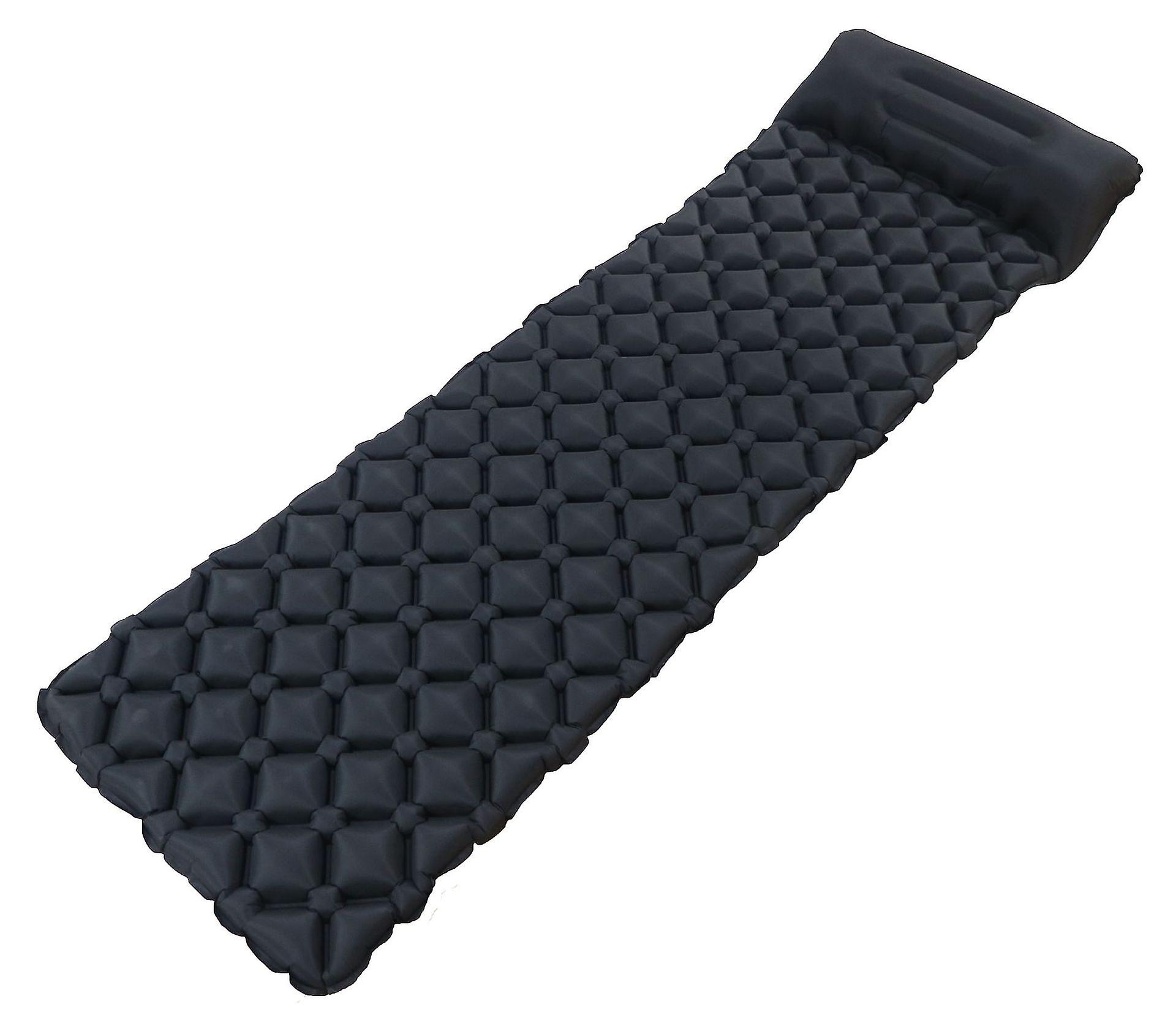 Inflatable Comfortable Sleeping Pad With Pillow - Mat For Sleeping Black