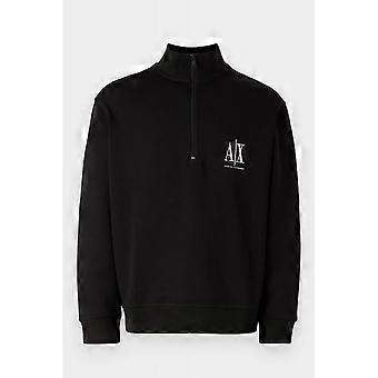 Men's Armani Exchange | Ax Xm000370 Af10818 Half-zip Funnel Neck A|x Logo Sweat Top - Dark Navy