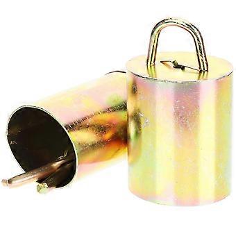 Golden Zinc Plated Cattle Bells for Hanging Use 2Pcs Metal Animal Farm Bells