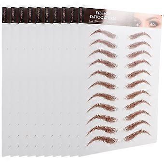Eyebrow Transfers Stickers Brown Paper for Grooming Shaping 48 Sheets