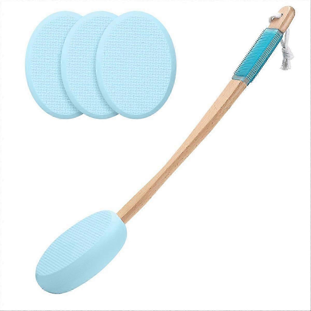 Back Lotion Applicator with Long Handle & 4 Replaceable Pads