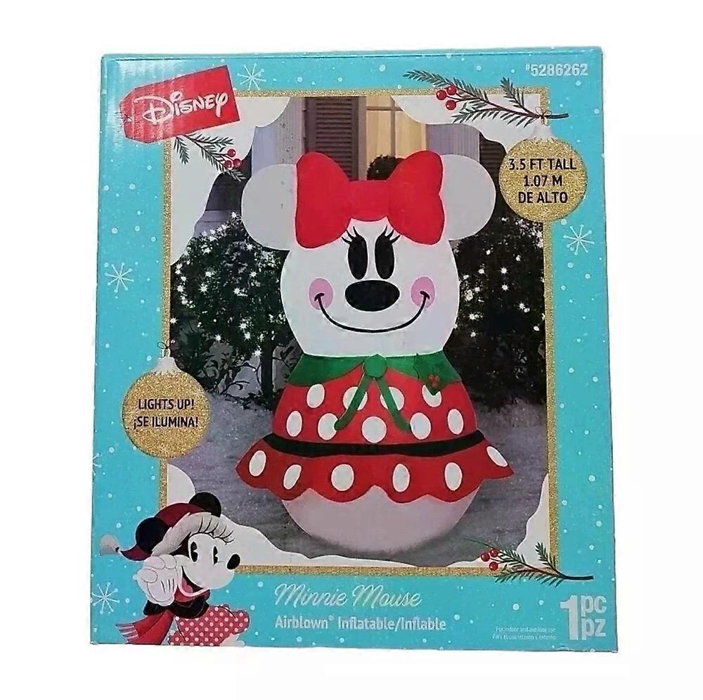 3.5 Ft Minnie Mouse Christmas Snowman Airblown Yard Inflatable NIB