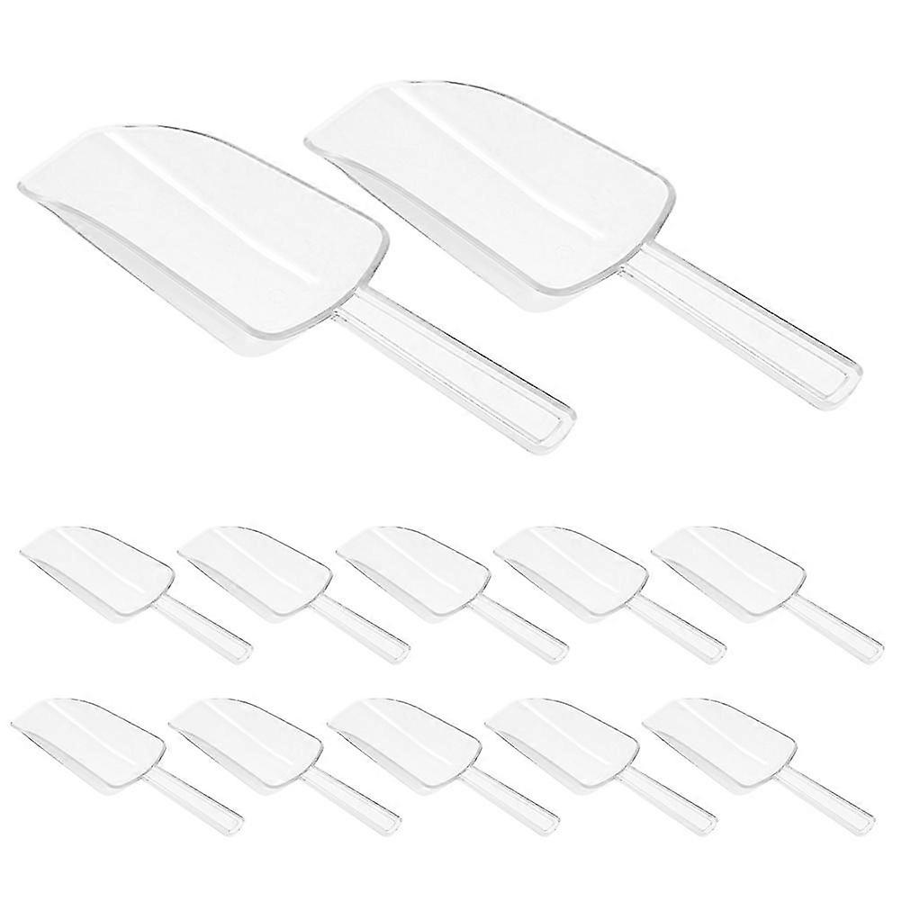 Transparent Ice Scoop Plastic Kitchen Gadget compatible with Kitchen Use 12Pcs