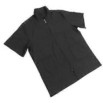 Hair Dye Clothes Simple Hair Treatment Short Sleeve Work Clothes for Man Woman (Black XL)