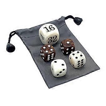 1/2/3 Sets 22-mm-Backgammon-Würfelset, tragbar, Reise-Acryl, perlmuttfarbener Verdopplungswürfel, Spielabend-Brettspielwürfel, Spielzubehör