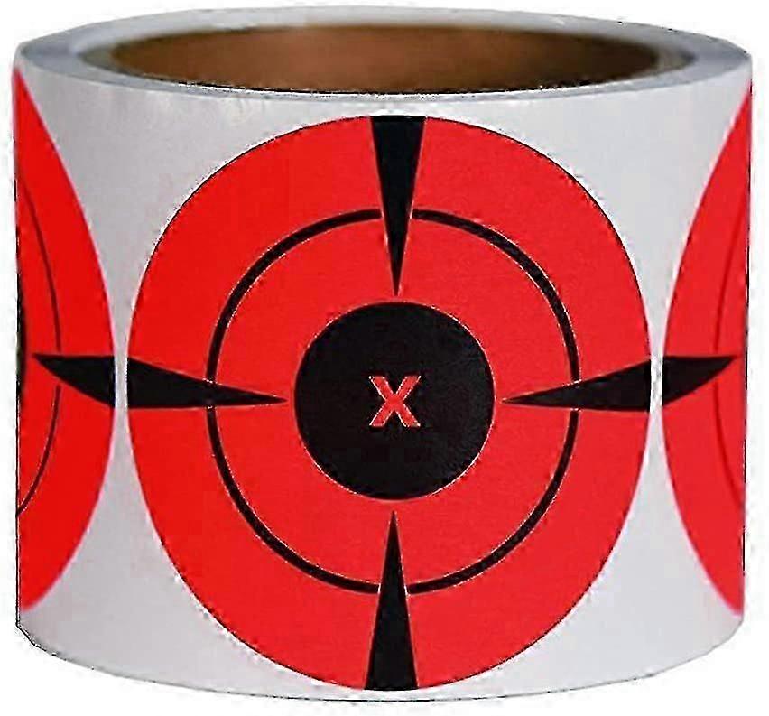 Rouleau de 125 cibles de tir autocollantes rouges fluorescentes, à effet lumineux et réactif, pour l'entraînement au tir (3 pouces).