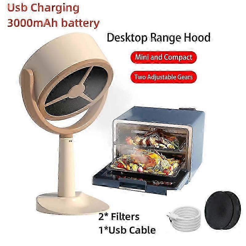 Portable Desktop Range Hood with 2 Speed Levels, Detachable Filters for Kitchen, Dorm, RV