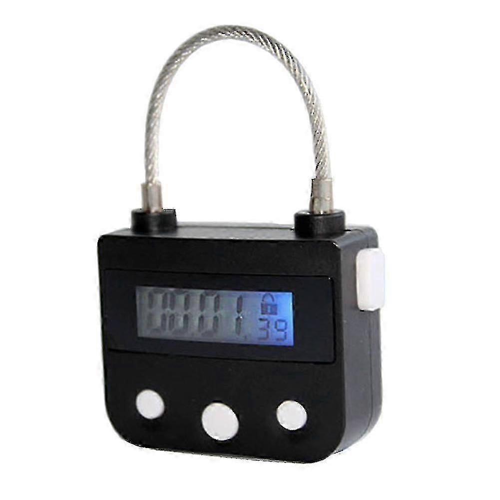 Rechargeable Electronic Timer Lock with LCD Display and Multi-Function Padlock Features