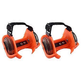 1 paire de roue de chaussure lumineuse chaussure de patinage portable chaussure à roulettes réglable accessoire de jeu