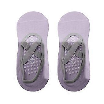 1 par de meias femininas antiderrapantes de silicone com fundo aderente, cor sólida, alta elasticidade, absorção de suor, meias de ioga para adultos, meias esportivas de trampolim