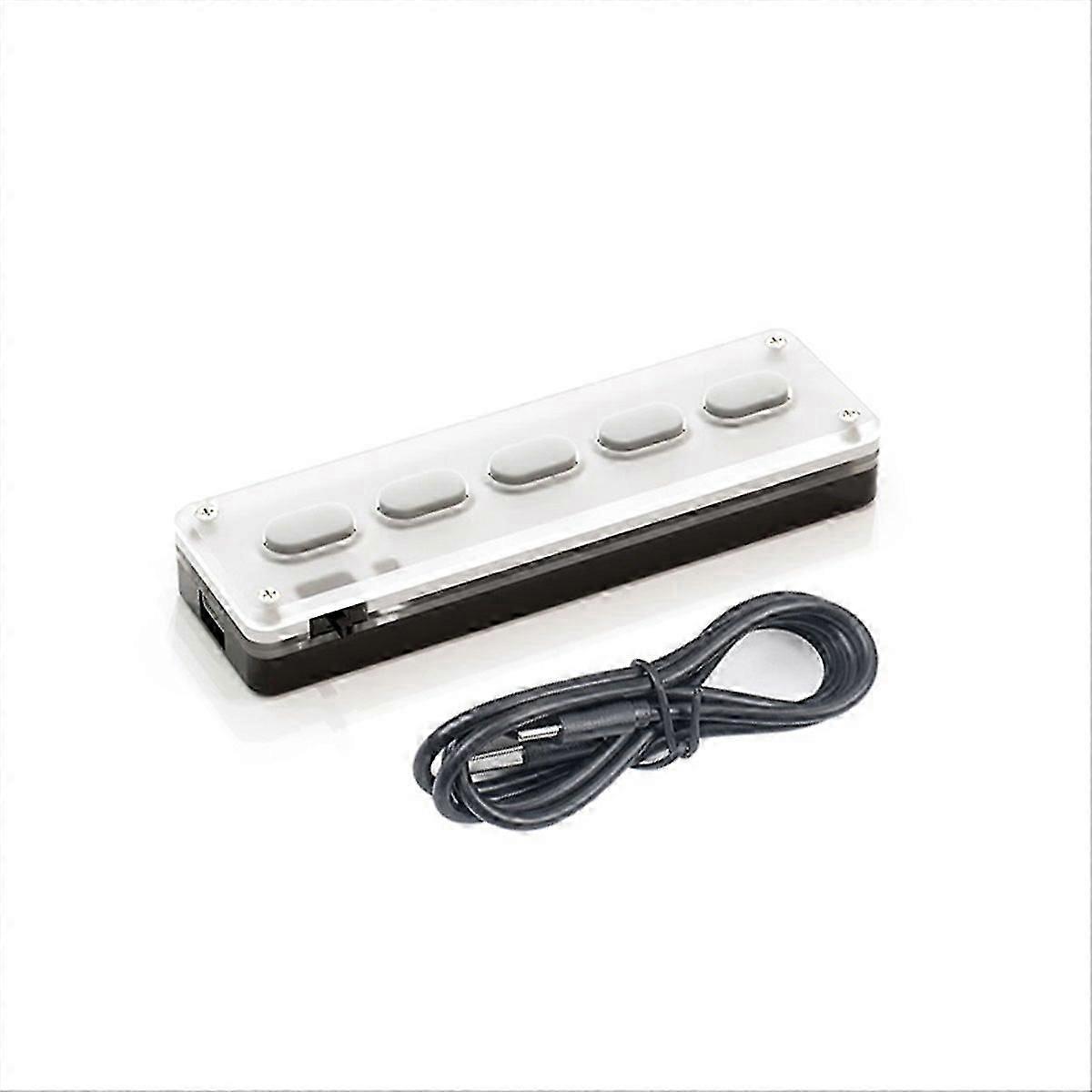 5 Keys Custom Keypad Macro Programmable Bluetooth Keyboard White