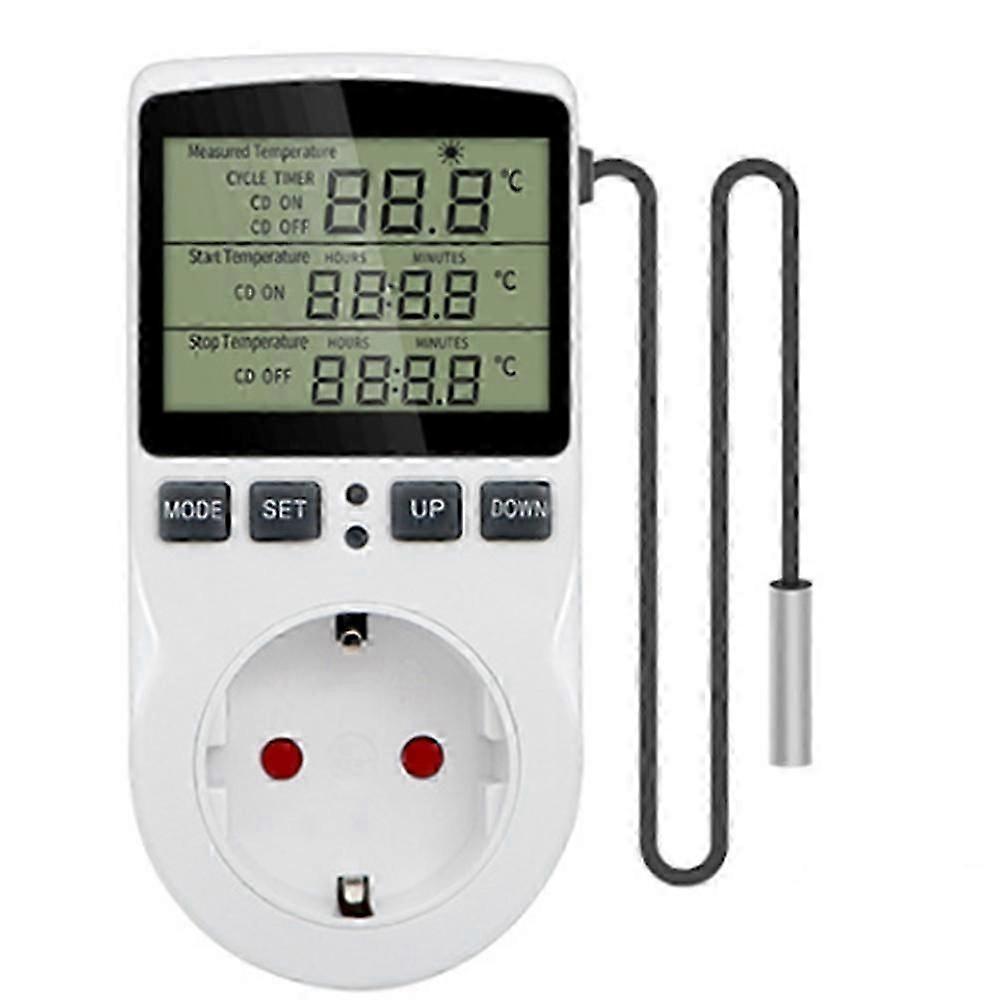 Intelligent Digital Temperature Controller EU Switch Socket 16(2)A 230V- Max.3680W LCD Display