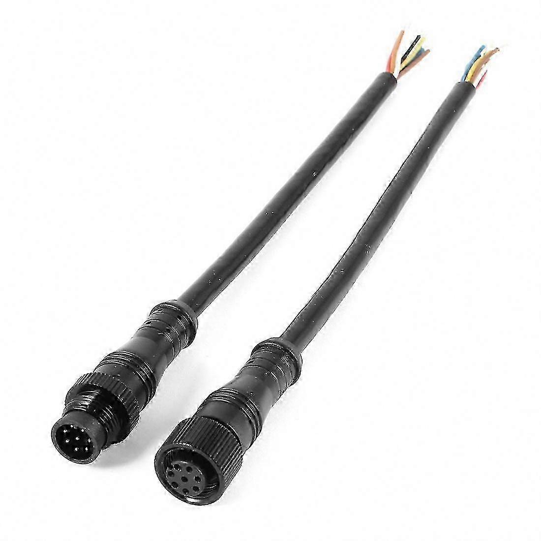 8-Pin Male/Female Waterproof Plug Connector Cable, Black