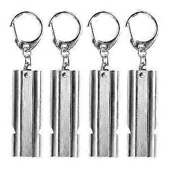 4 stykker nødfløytealarm fløyte høyt rustfritt stål 304 Fløyte Kroppsøving Overlevelse Dommer Whistle Sports Whistle Coach Whistle Lou