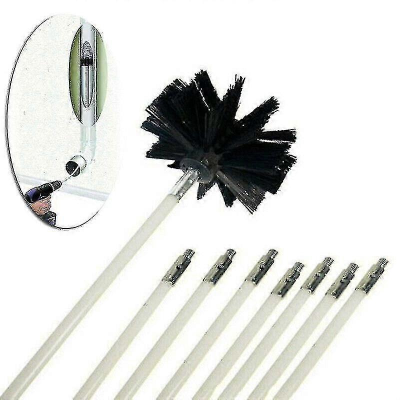 Drill Powered Chimney Cleaning Set Including Rods And Brushes