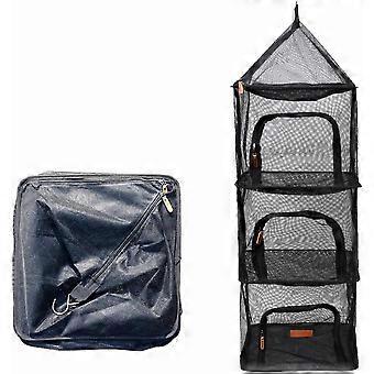 New Outdoor Camping Tableware Storage Ventilation Hanging net Bowl Basin Drying net 4-Layer Storage net